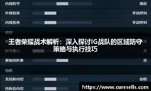 王者荣耀战术解析:深入探讨IG战队的区域防守策略与执行技巧